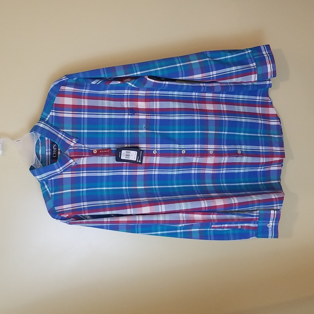 Chaps Long Sleeve Button Down Stretch Shirt Size Large